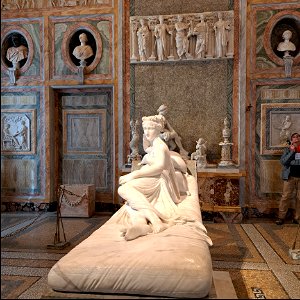 Napoleon's sister on a mattress whe was also a Borghes Villa Borghese Gallary Rome Italy