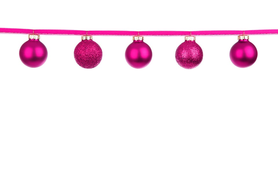 Pink Baubles On A Ribbon