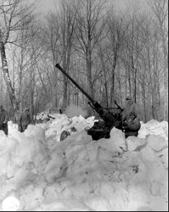 SC 364476 - 40mm Bofors anti-aircraft in emplacement ready for air attack.