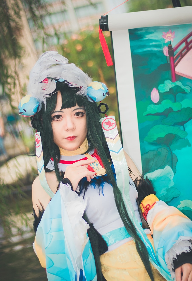 Charming Asian girl in japanese costume