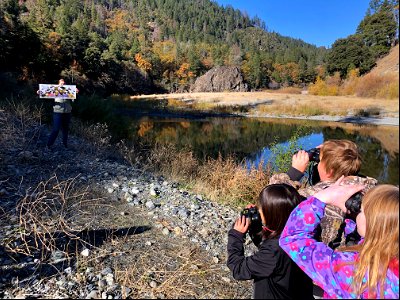 Students explore the Trinity River photo