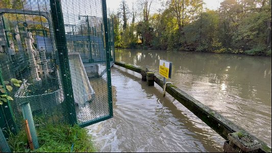 Pumping Station Eel Screen. Eels are treated to a ride on the silver slide. River Medway Maidstone. Filtration device to stop Eels getting into the pumping station.