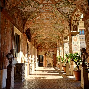 Fountain and Loggia Palazzo Altemps Rome Italy photo