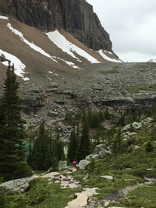 hiking trail in Opabin Plateau above Lake Ohara