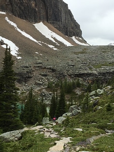 hiking trail in Opabin Plateau above Lake Ohara photo