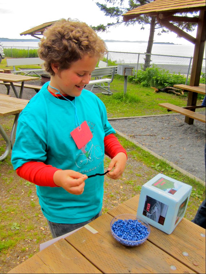 Collecting beads water station