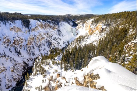 Lower Falls from Lookout Point in winter photo