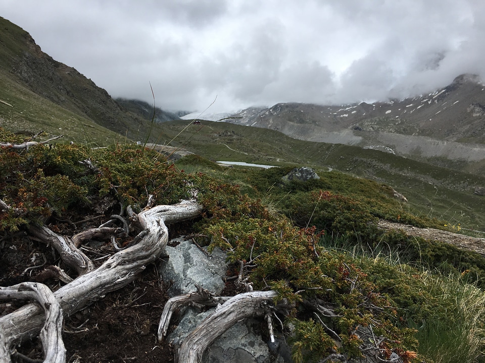 Trekking trail along the mer de glace in Chamonix Mont Blanc