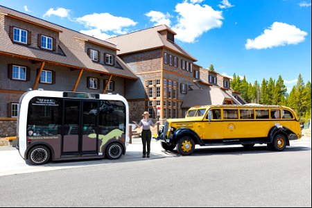 Transportation in Yellowstone, old and new: With NPS employee photo