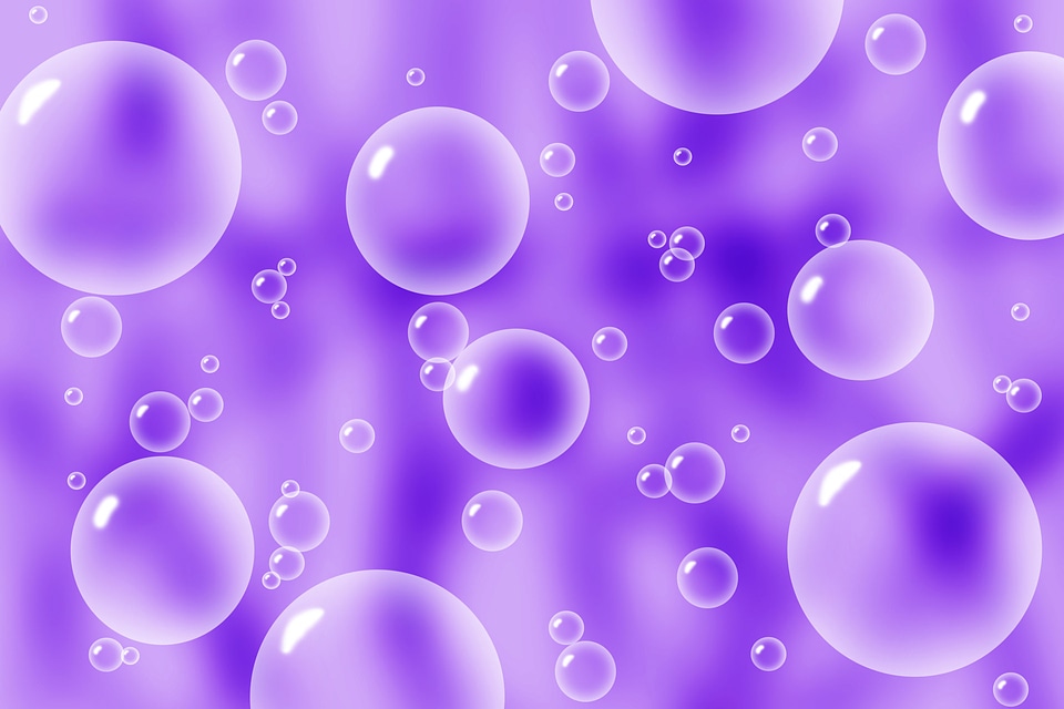 Bubbles On Purple Background