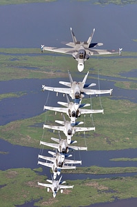 Eight F/A-18 Hornets assigned the River Rattlers
