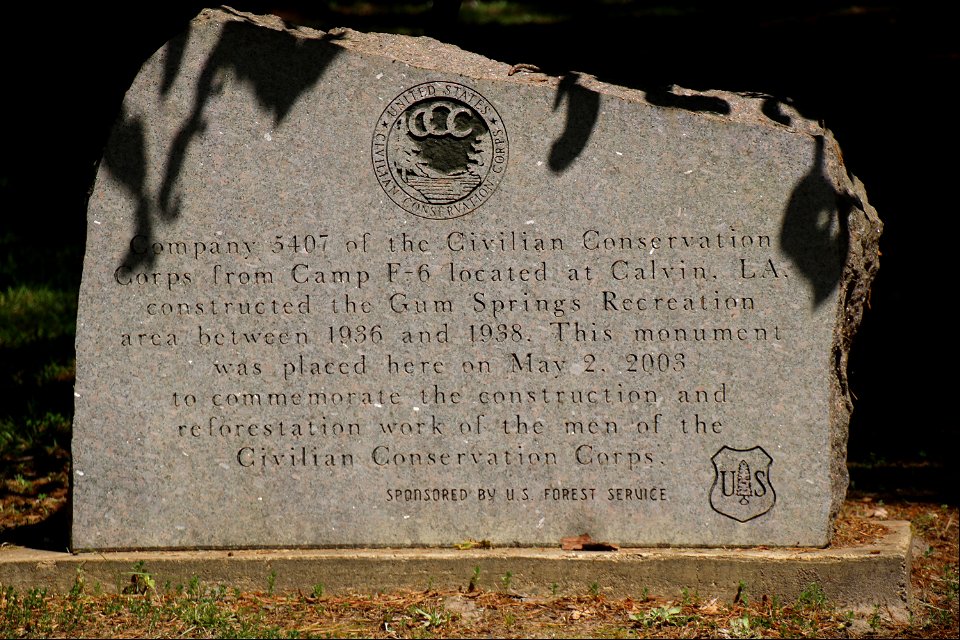 CCC memorial - Winn Ranger District - Kisatchie National Forest