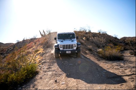 Jeep navigating a hill on Thermal Canyon Road