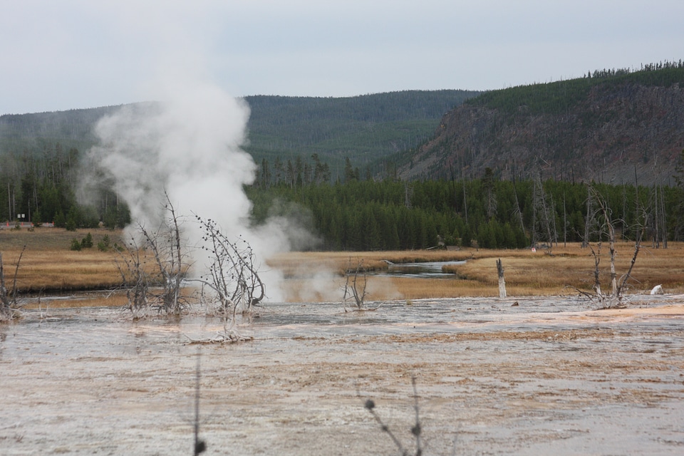 Old Faithful Geyser in Yellowstone National Park
