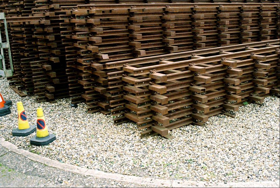 Spare track for narrow gauge railway on site