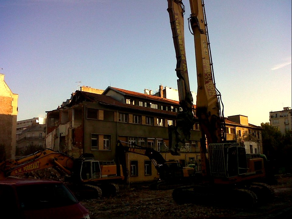 La destruction du batiment Maurice Lamy, Hôpital Necker-Enfants malades, Paris 15e
