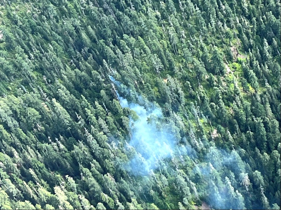 Aerial view of new smoke report Willamette National Forest Oregon 080922