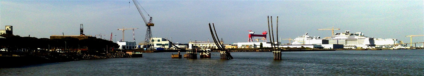 Cruiseliner Construction - STX Shipyard - Espadon Submarine Museum Building , Escal'Atlantic , Saint Nazaire , Pays de la Loire , France