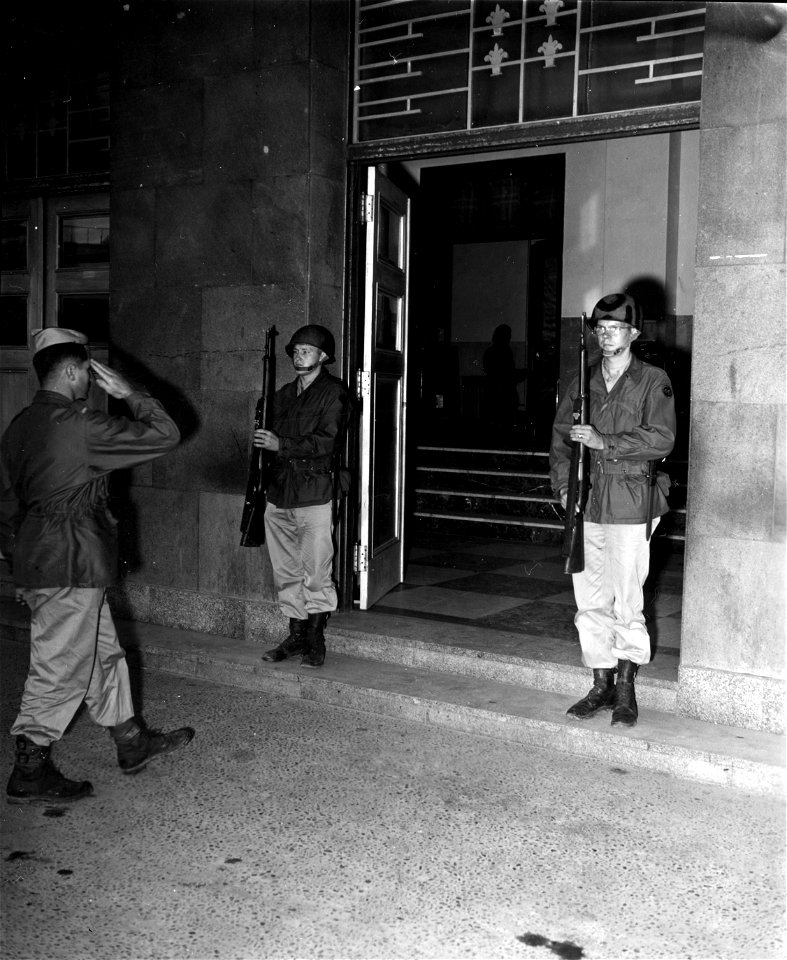 SC 221509 - 27th Div. CP building in Niigata, Honshu, Japan. 21 October, 1945.