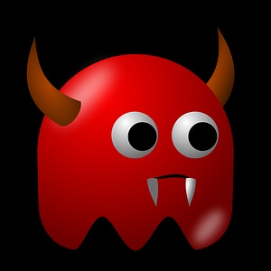 Illustration Of An Arcade Styled Devil Ghost