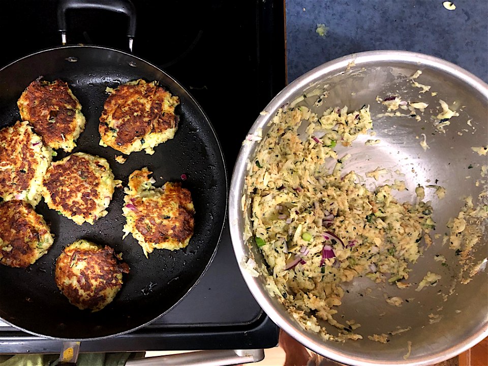 Making Zucchini Pancakes