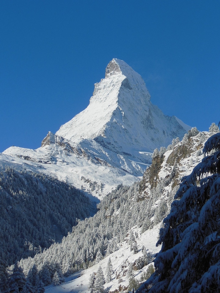 Alpine Mountain Snow Landscape Matterhorn Zermatt