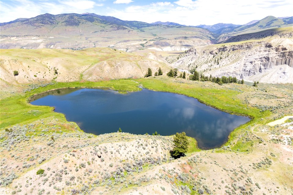 Yellowstone flood event 2022: Slide Lake east of Gardner River Canyon