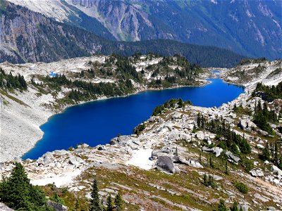 Hidden Lake at North Cascades in WA photo
