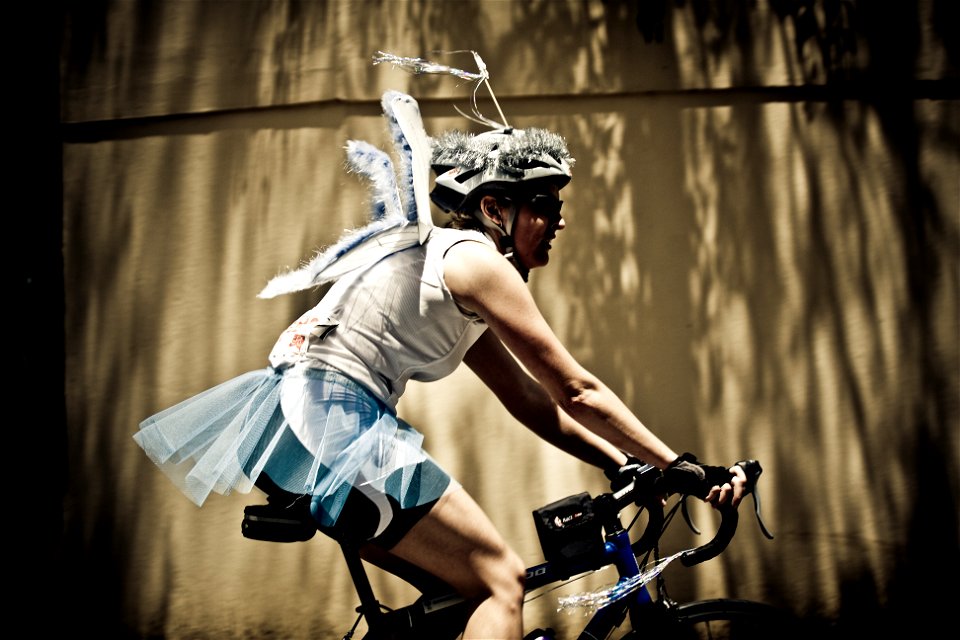 Angel on a bicycle
