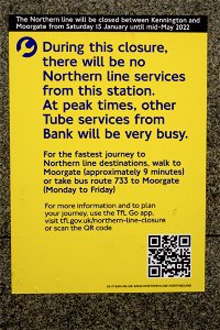 Notice on northbound platform at Bank station photo