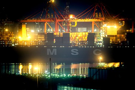 MSC harbour at night photo