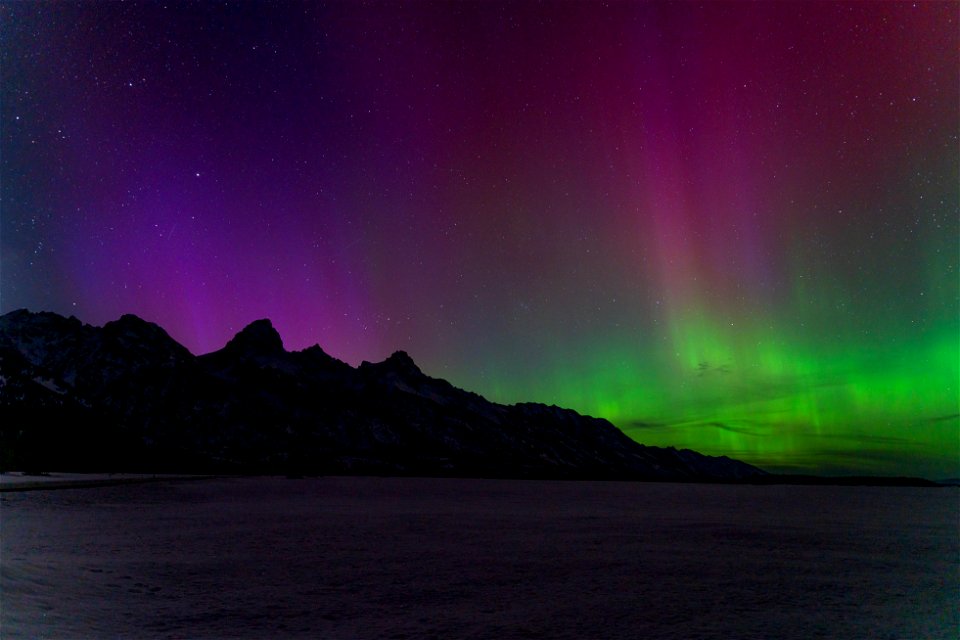 Northern Lights Over the Tetons - 1