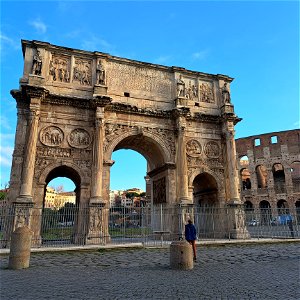 Keith and Arch of Constantine Colosseum Rome Italy photo
