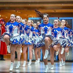German traditional dance group Funkenmariechen in carnival
