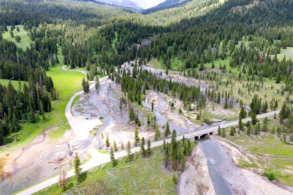 Yellowstone flood event 2022: Pebble Creek Campground (after)