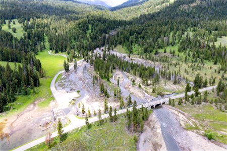 Yellowstone flood event 2022: Pebble Creek Campground (after)