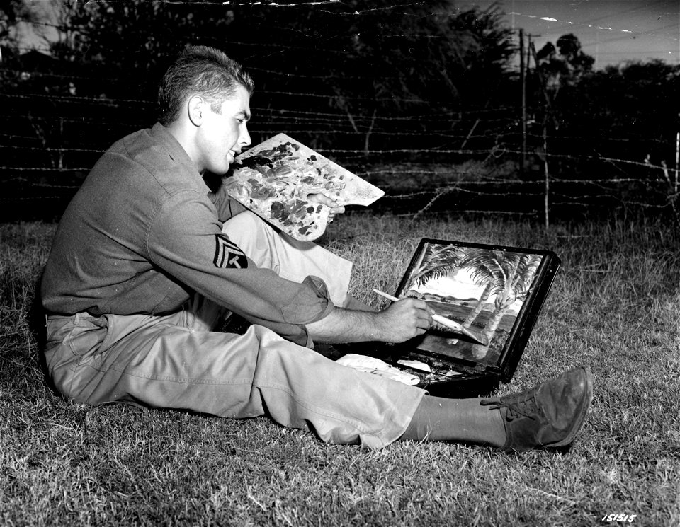 SC 151515 - John [illegible] has a hobby of oil painting.