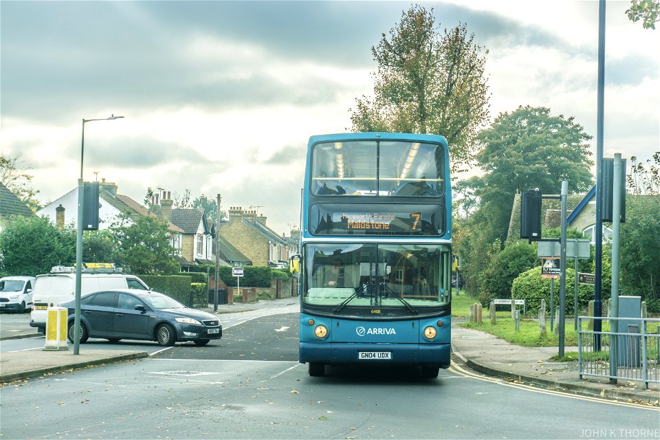 GN04UDX Tonbridge Road turning left into Queens Road. Bus on Diversion.