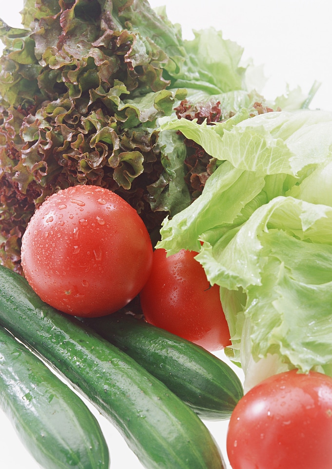 Vegetables closeup on white background