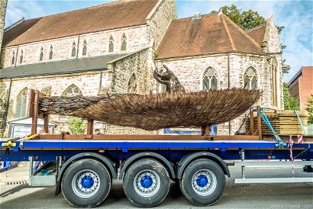 The Knife Angel leaving Maidstone. Next stop Wrexham.