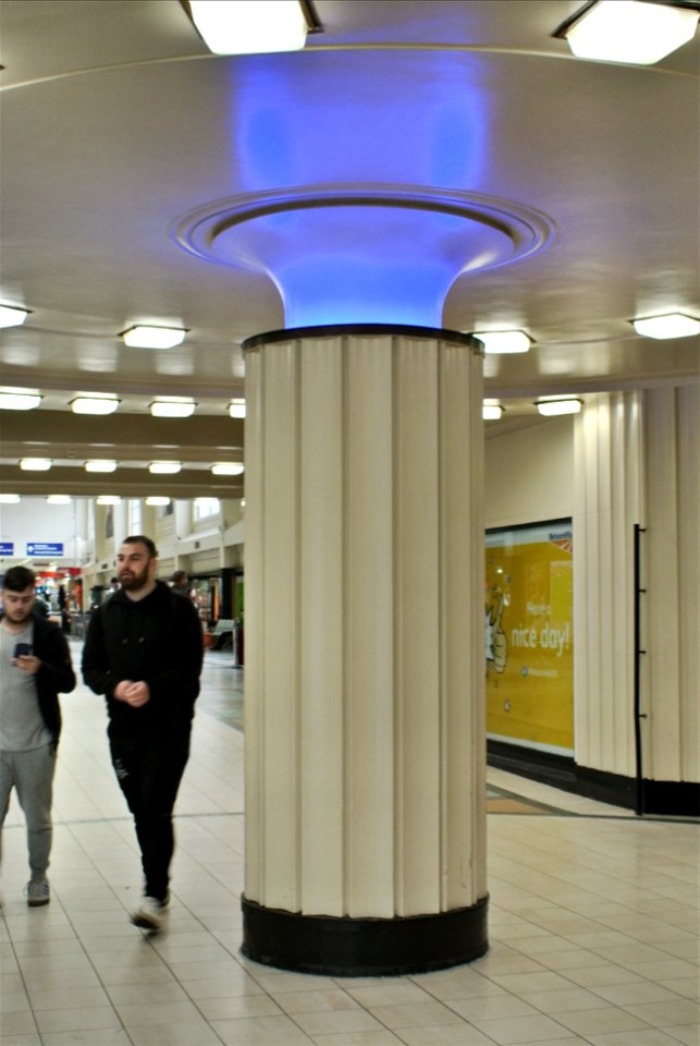 Large uplighter at Leeds Station photo