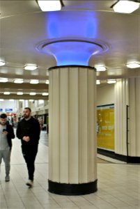 Large uplighter at Leeds Station