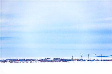 Selawik village on a snowy evening
