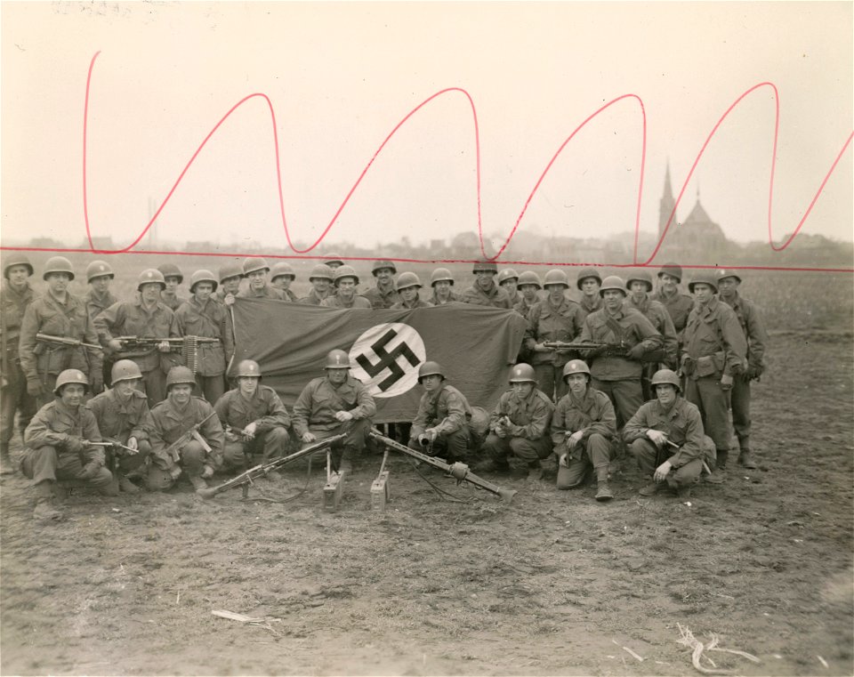 SC 334908 - These First U.S. Army infantrymen, known as "Grover's Ghosts", are a combat patrol of the 121st Infantry Regiment, 8th Infantry Division.