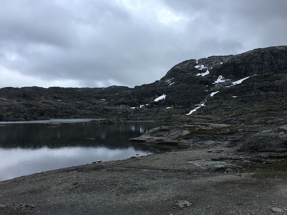 The trail to Troll's Tongue rock in Hordaland county Norway