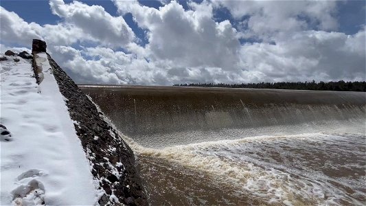 Upper Lake Mary dam overflow photo