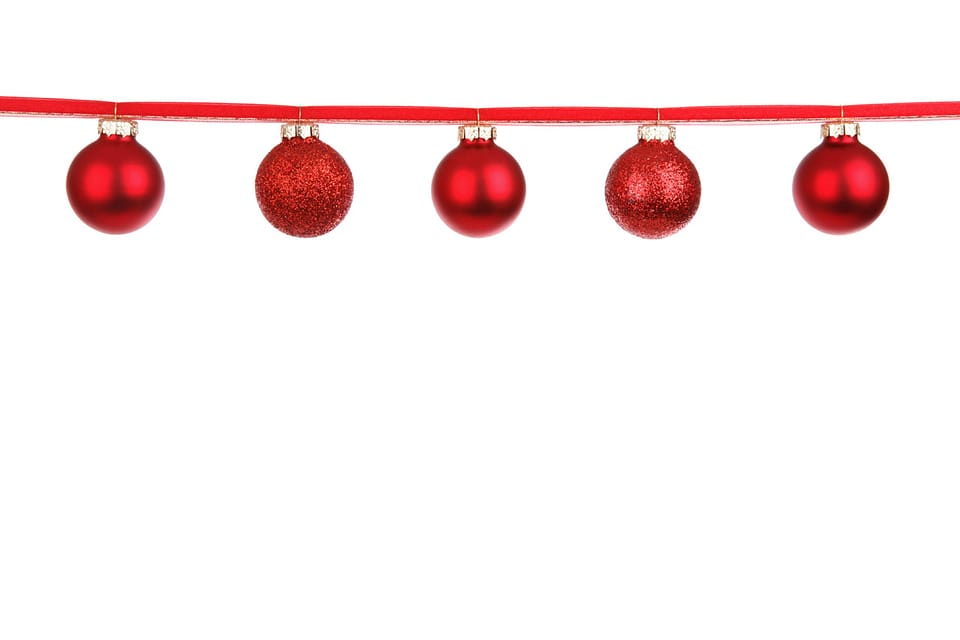 Red Baubles On A Ribbon