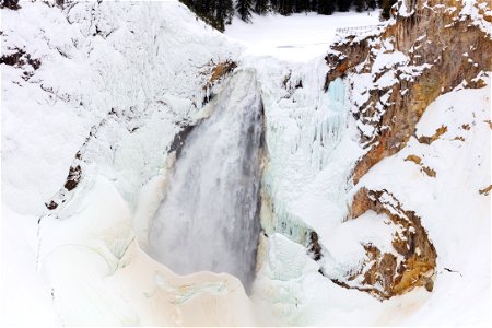 Frozen Lower Falls from Lookout Point photo