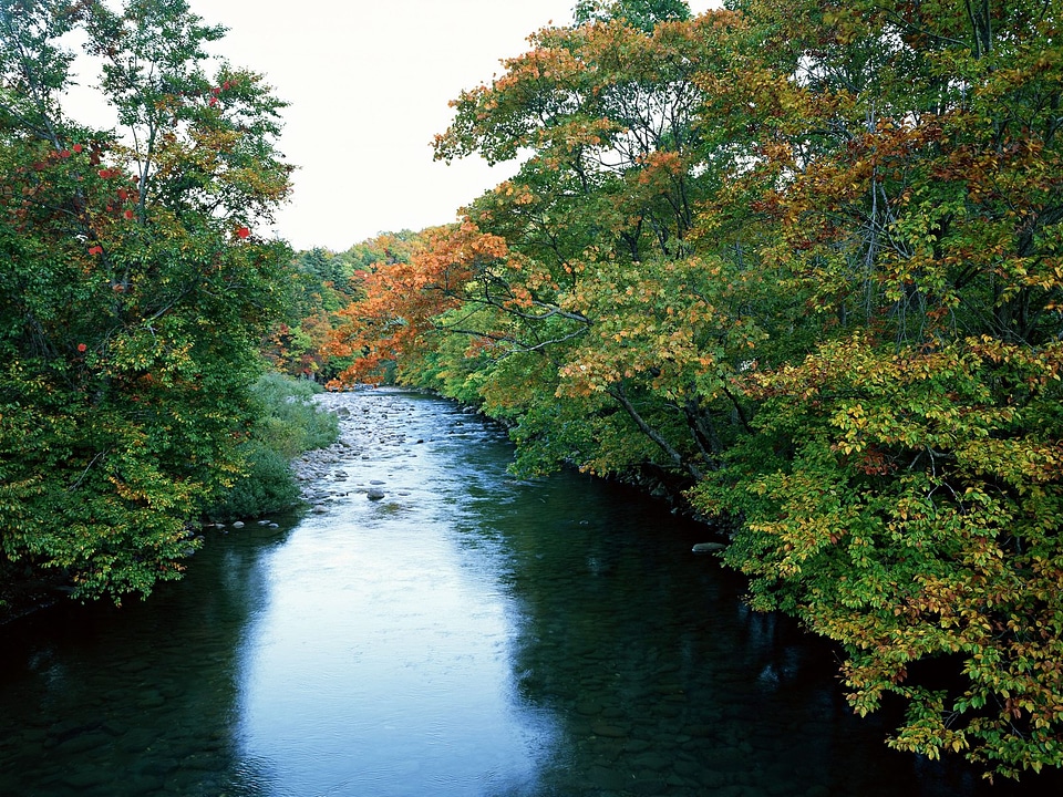River in autumn mountains