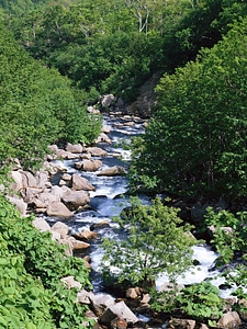 Mountain river landscape stones.